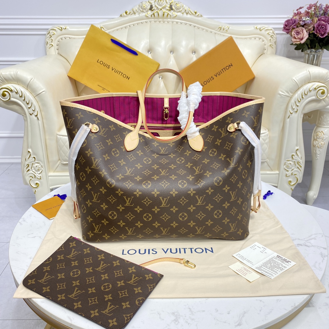 Louis Vuitton NEVERFULL GM Monogram Handbag M41180 Peony